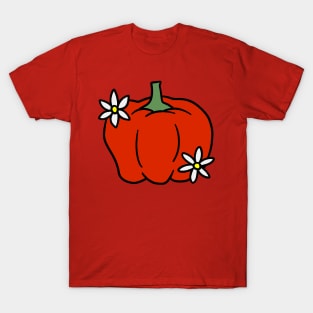 Red Bell Pepper with Pepper Blossoms T-Shirt